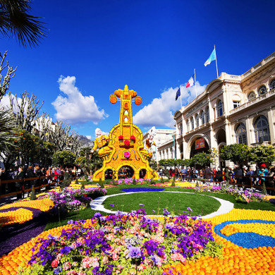 Décor en agrumes à la Fête du Citron de Menton